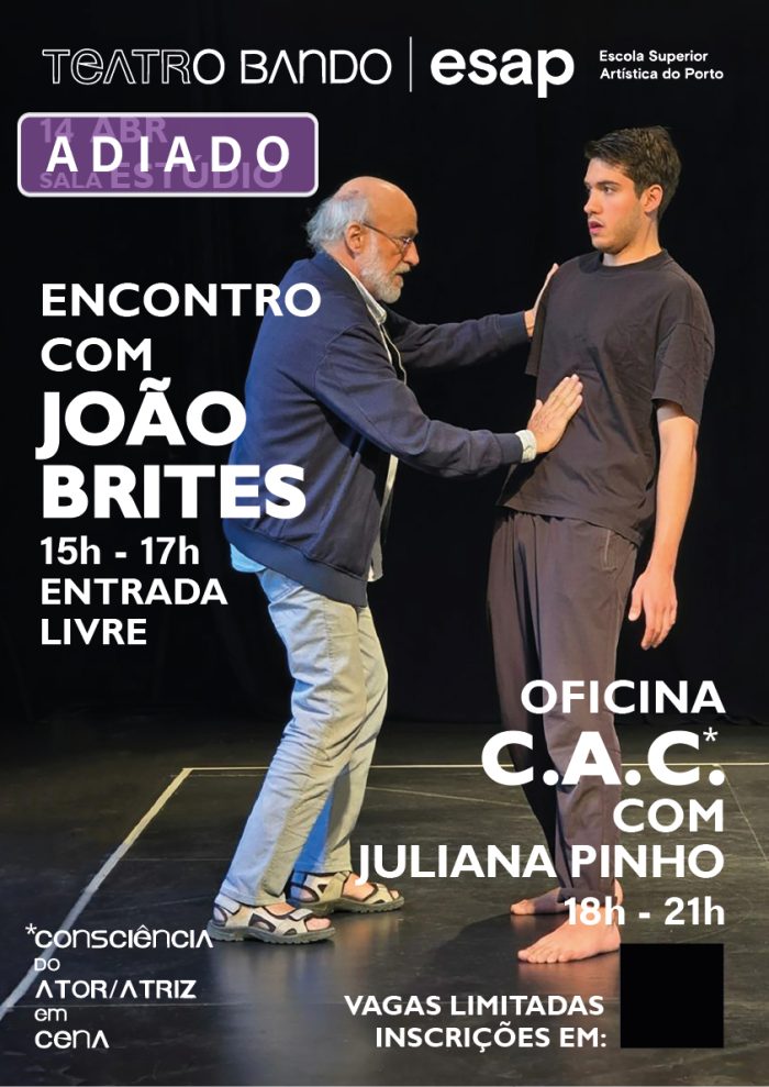 C.A.C. 2026 (ESAP) - Encontro com JB + Oficina C A C - CARTAZ ADIADO